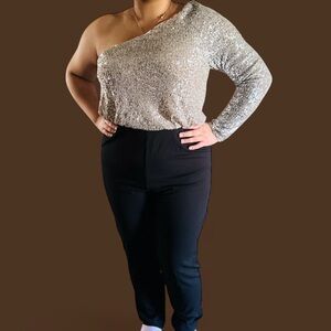 Sequin Adrianna Papell One Shoulder